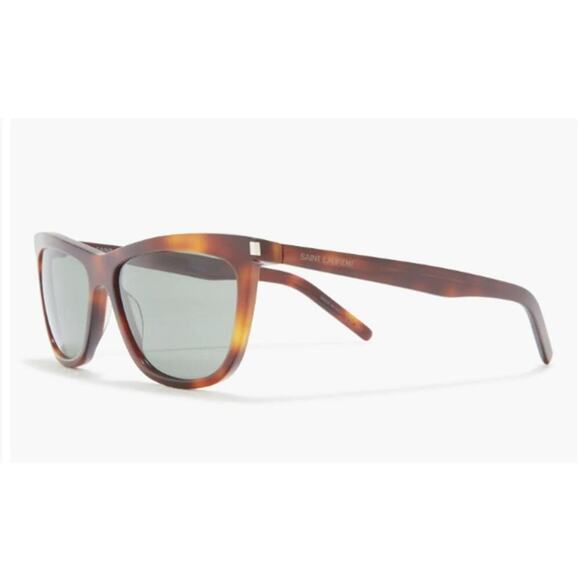 Saint Laurent 58mm Cat Eye Sunglasses Havana Green main image 10